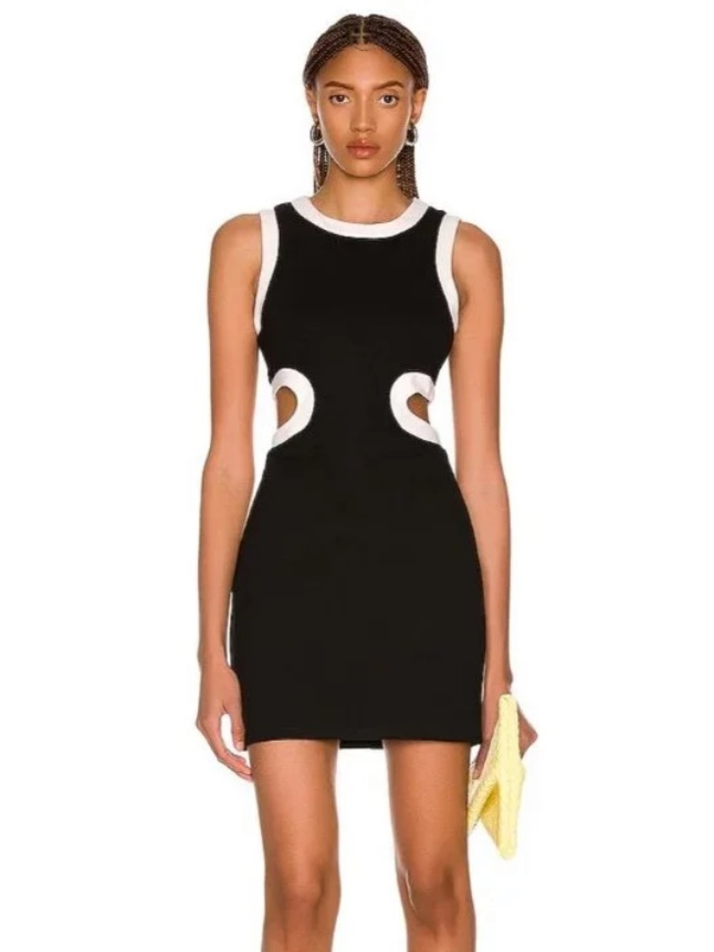 Staud Mini Dolce Dress in Black & White
